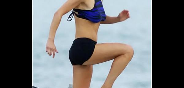  Alexandra Daddario in Shorts on the Set of ‘Baywatch’ in Georgia